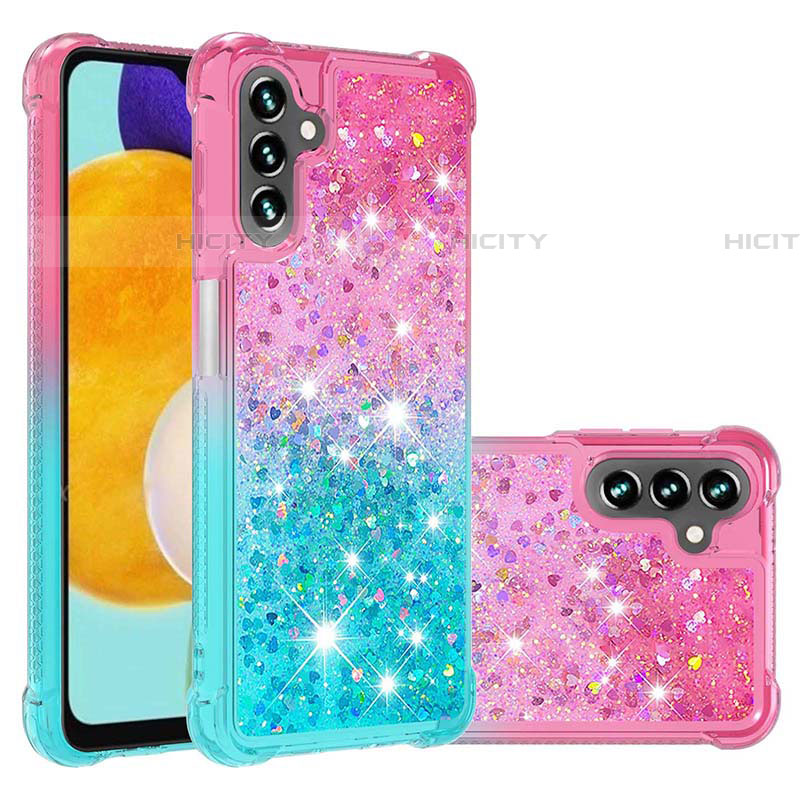 Coque Silicone Housse Etui Gel Bling-Bling S02 pour Samsung Galaxy A04s Rose Plus