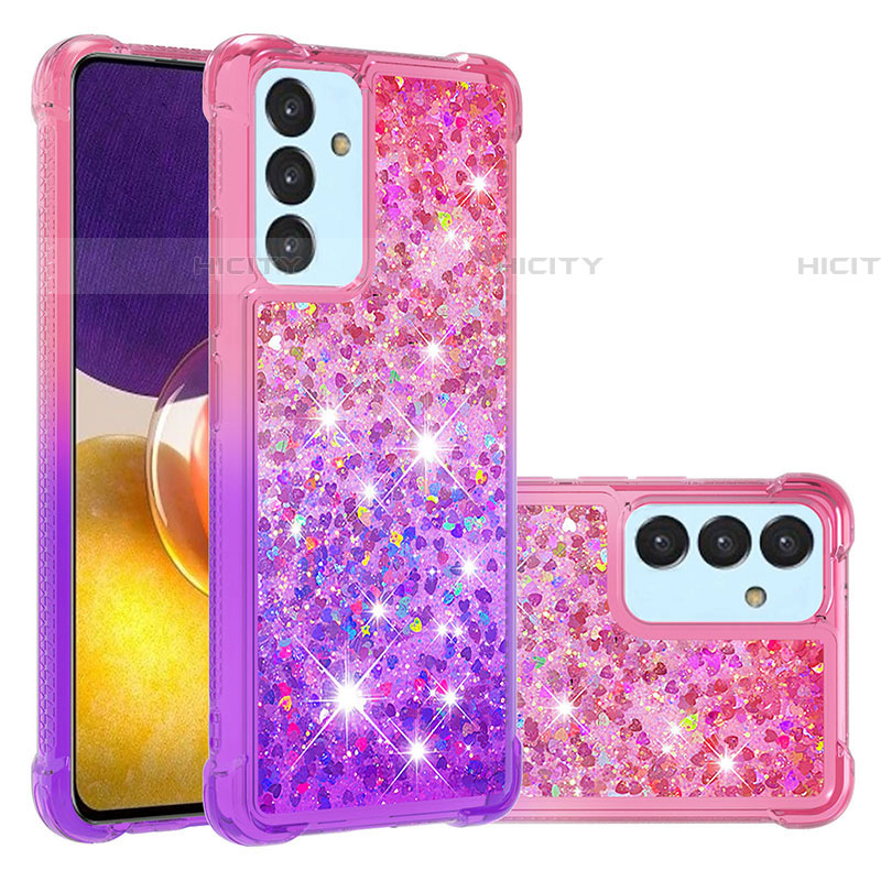 Coque Silicone Housse Etui Gel Bling-Bling S02 pour Samsung Galaxy A25 5G Rose Rouge Plus