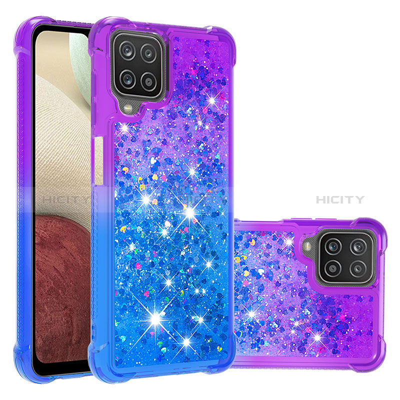 Coque Silicone Housse Etui Gel Bling-Bling S02 pour Samsung Galaxy M12 Violet Plus
