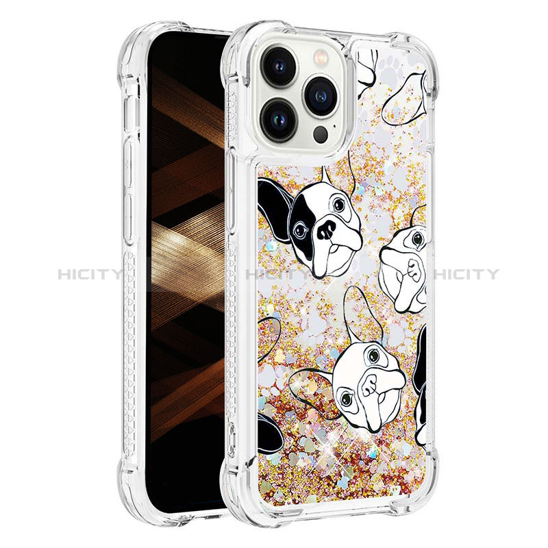 Coque Silicone Housse Etui Gel Bling-Bling S03 pour Apple iPhone 13 Pro Max Or Plus