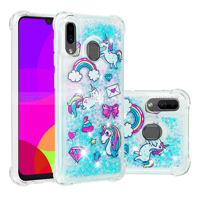 Coque Silicone Housse Etui Gel Bling-Bling S03 pour Samsung Galaxy A20 Plus