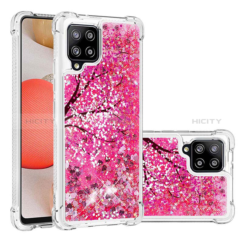 Coque Silicone Housse Etui Gel Bling-Bling S03 pour Samsung Galaxy A42 5G Rose Rouge Plus