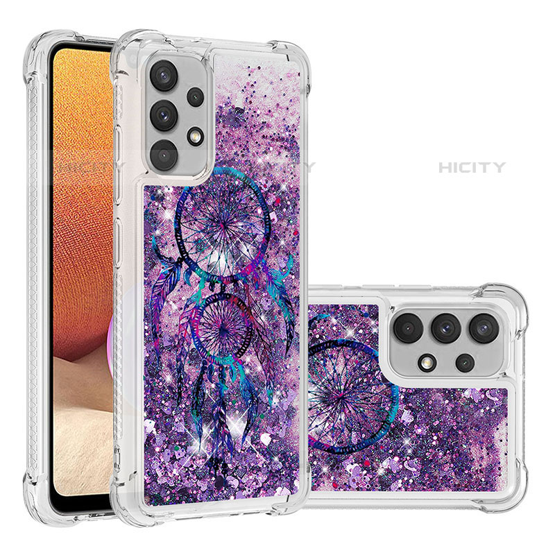Coque Silicone Housse Etui Gel Bling-Bling S03 pour Samsung Galaxy M32 5G Violet Plus