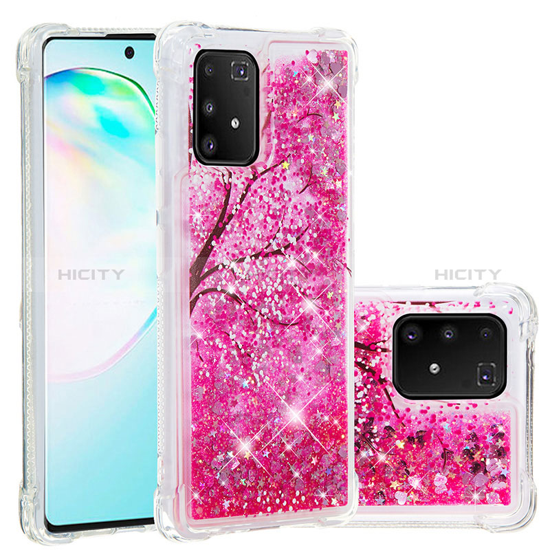 Coque Silicone Housse Etui Gel Bling-Bling S03 pour Samsung Galaxy S10 Lite Rose Rouge Plus