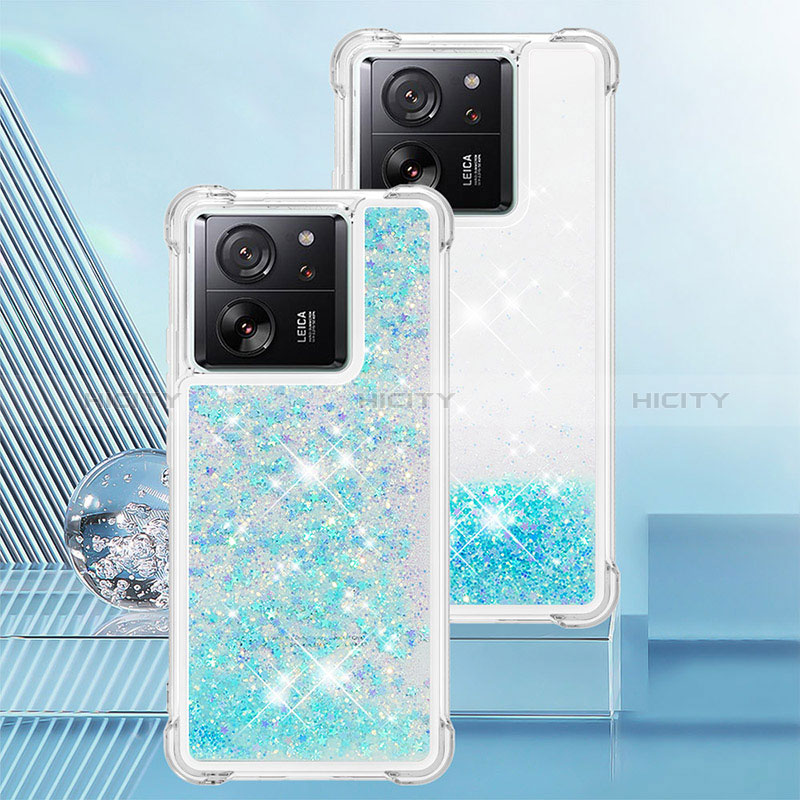 Coque Silicone Housse Etui Gel Bling-Bling YB3 pour Xiaomi Mi 13T 5G Bleu Ciel Plus