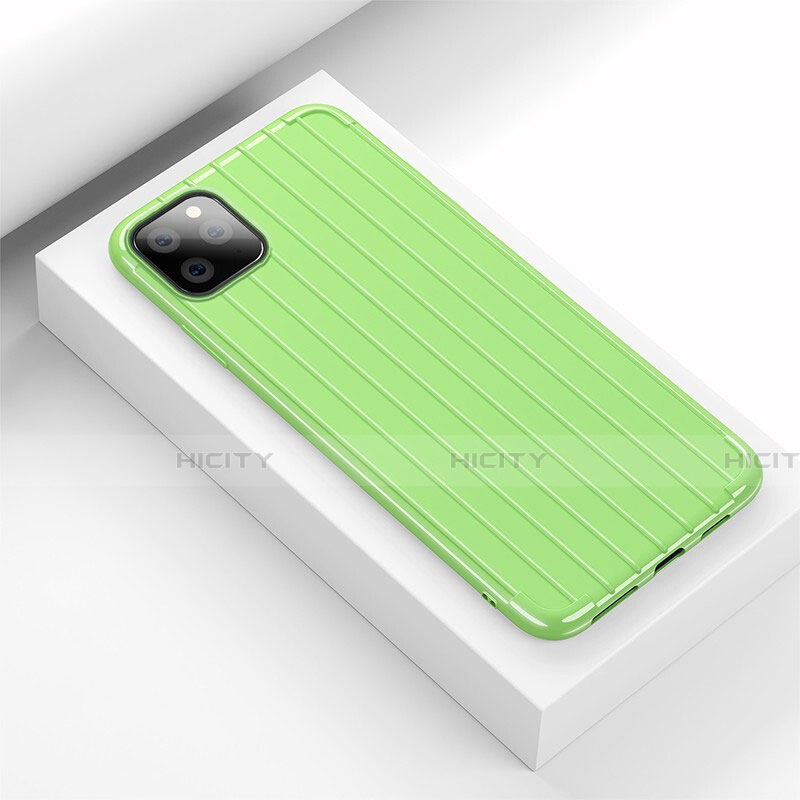 Coque Silicone Housse Etui Gel Line C01 pour Apple iPhone 11 Pro Vert Plus
