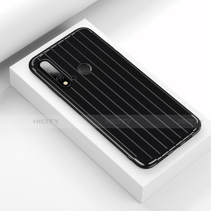 Coque Silicone Housse Etui Gel Line C01 pour Huawei P20 Lite (2019) Noir Plus