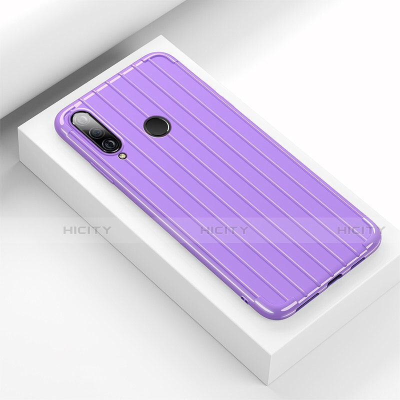 Coque Silicone Housse Etui Gel Line C01 pour Huawei P30 Lite Violet Plus