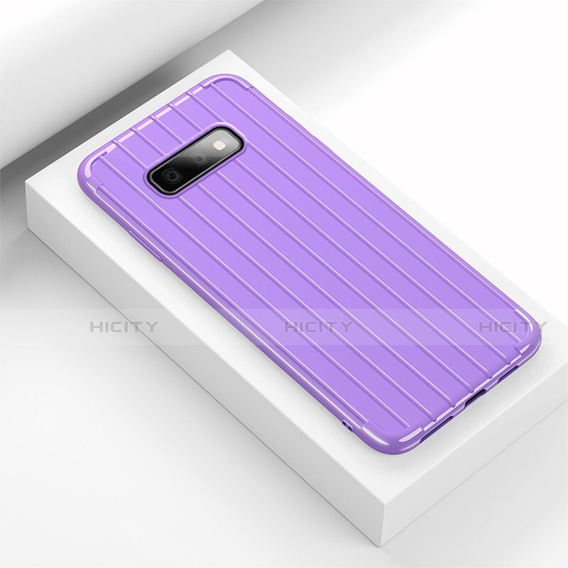 Coque Silicone Housse Etui Gel Line C01 pour Samsung Galaxy S10e Violet Plus