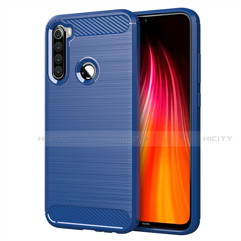 Coque Silicone Housse Etui Gel Line C01 pour Xiaomi Redmi Note 8T Bleu Plus