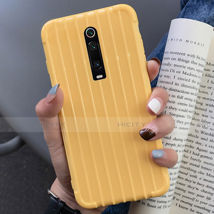 Coque Silicone Housse Etui Gel Line C03 pour Xiaomi Redmi K20 Pro Jaune Plus