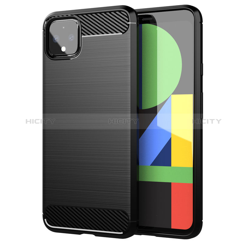 Coque Silicone Housse Etui Gel Line pour Google Pixel 4 XL Noir Plus