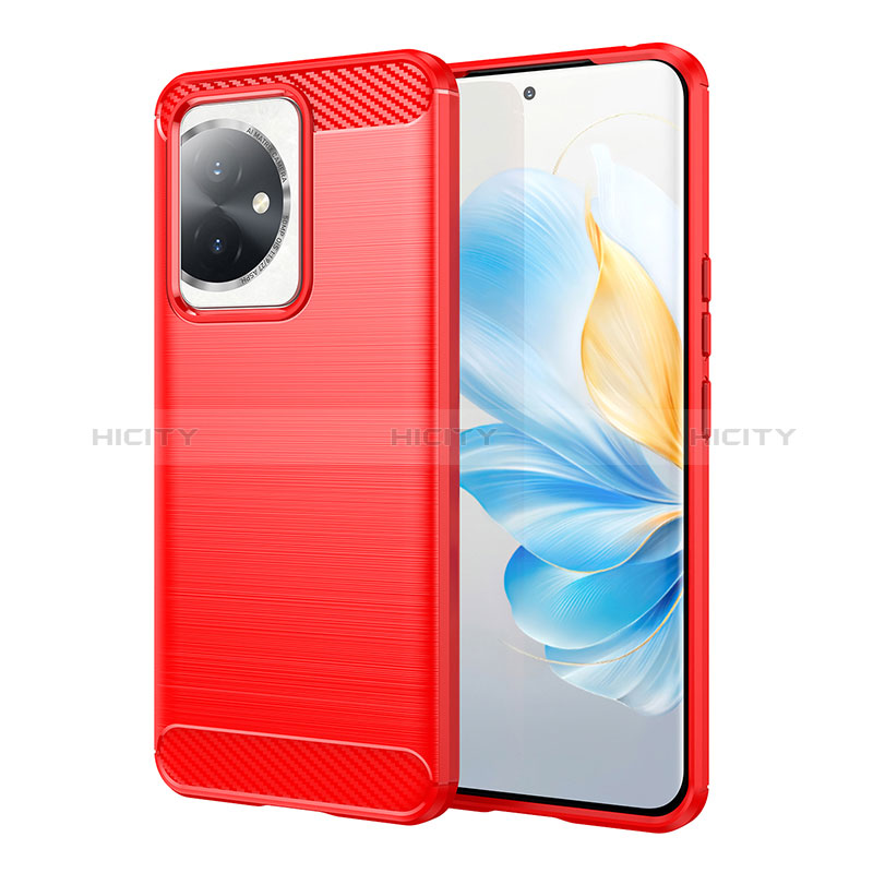 Coque Silicone Housse Etui Gel Line pour Huawei Honor 100 5G Rouge Plus