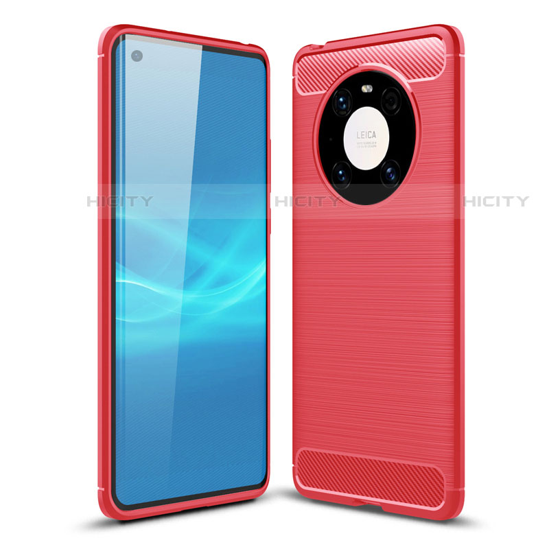 Coque Silicone Housse Etui Gel Line pour Huawei Mate 40E 5G Rouge Plus