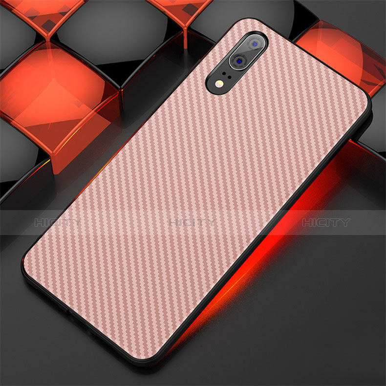 Coque Silicone Housse Etui Gel Line pour Huawei P20 Or Rose Plus