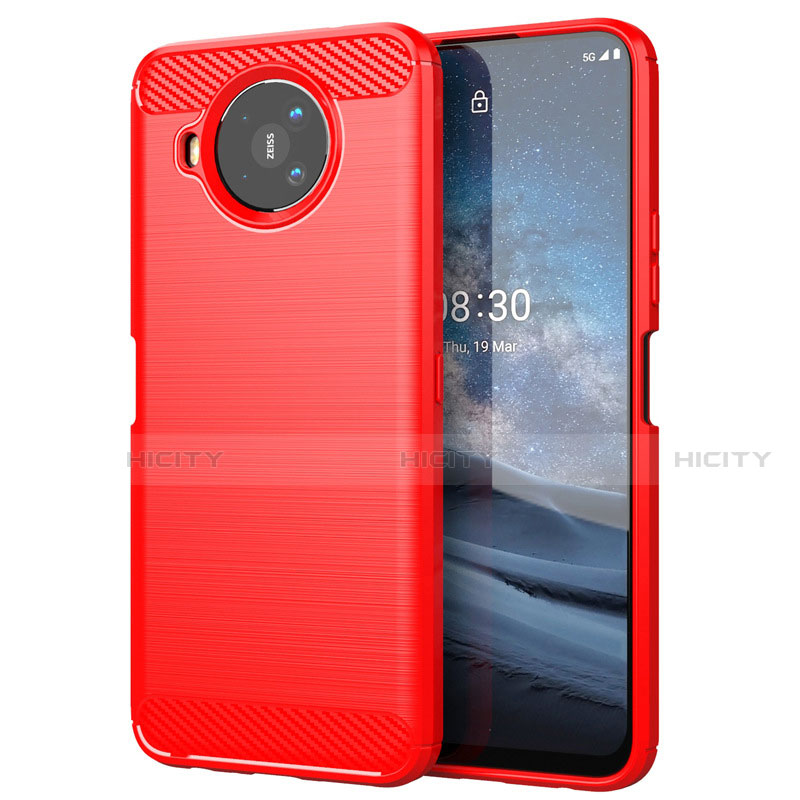 Coque Silicone Housse Etui Gel Line pour Nokia 8.3 5G Rouge Plus