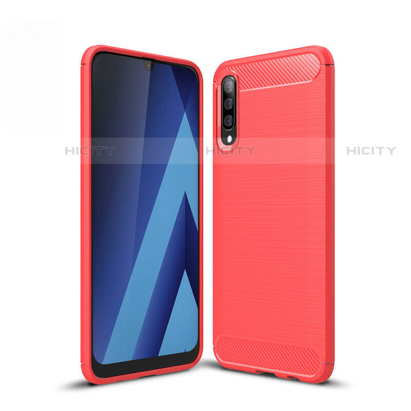 Coque Silicone Housse Etui Gel Line pour Samsung Galaxy A30S Rouge Plus