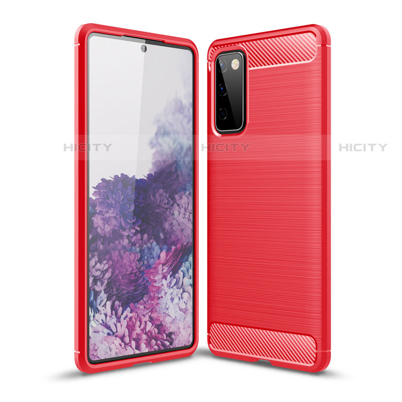 Coque Silicone Housse Etui Gel Line pour Samsung Galaxy S20 FE 5G Rouge Plus