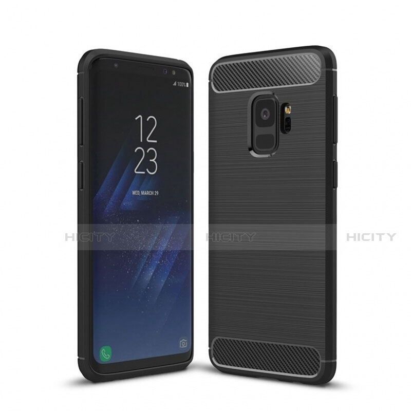 Coque Silicone Housse Etui Gel Line pour Samsung Galaxy S9 Noir Plus