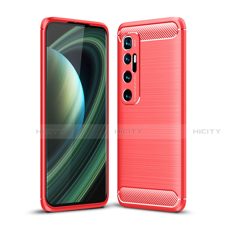 Coque Silicone Housse Etui Gel Line pour Xiaomi Mi 10 Ultra Rouge Plus