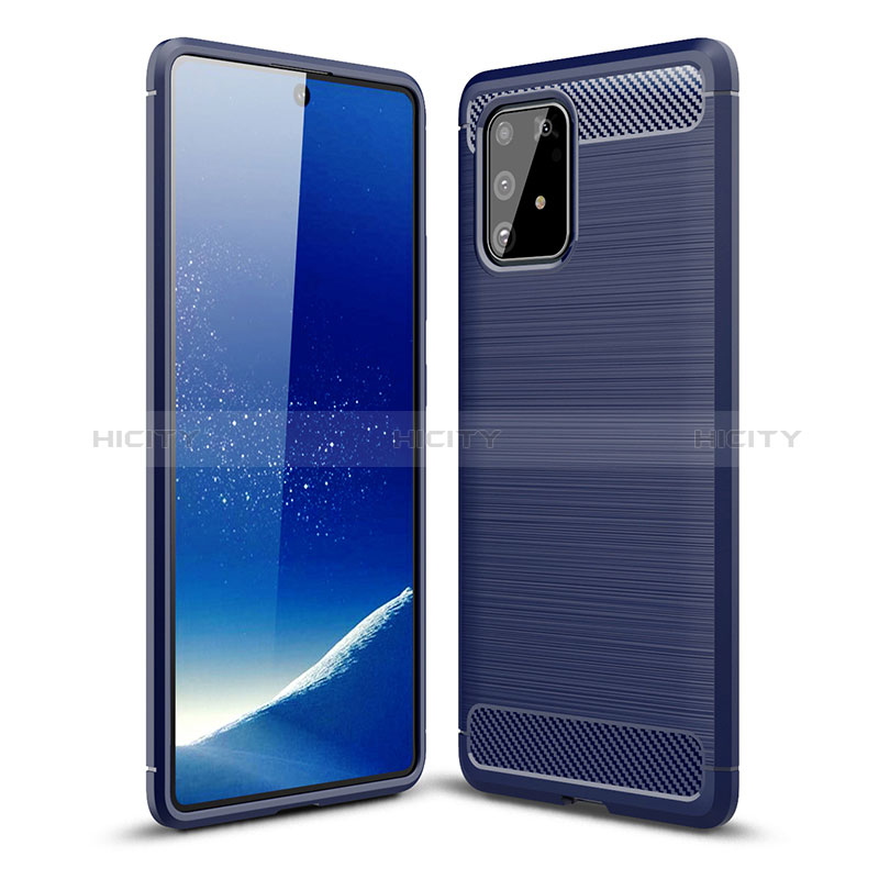Coque Silicone Housse Etui Gel Line WL1 pour Samsung Galaxy A91 Bleu Plus