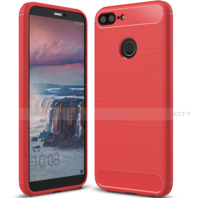 Coque Silicone Housse Etui Gel Serge pour Huawei Honor 9 Lite Rouge Plus