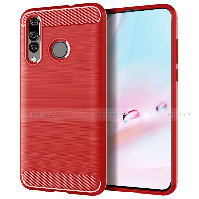 Coque Silicone Housse Etui Gel Serge pour Huawei P30 Lite New Edition Rouge Plus