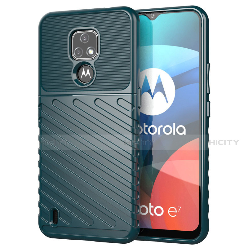 Coque Silicone Housse Etui Gel Serge pour Motorola Moto E7 (2020) Plus