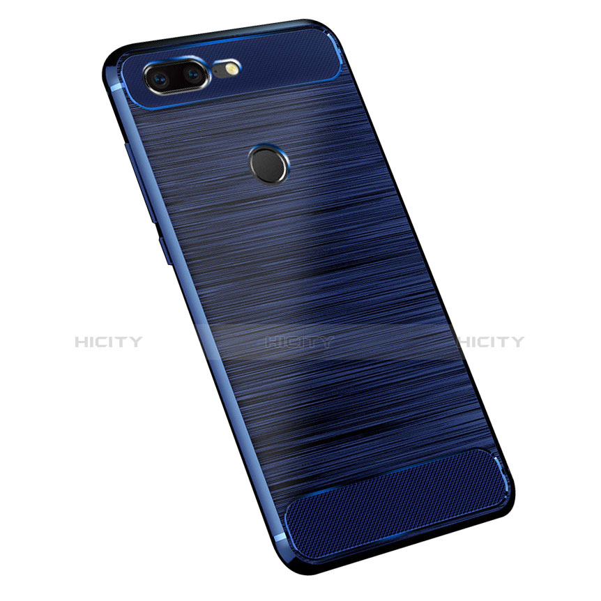 Coque Silicone Housse Etui Gel Serge pour OnePlus 5T A5010 Bleu Plus
