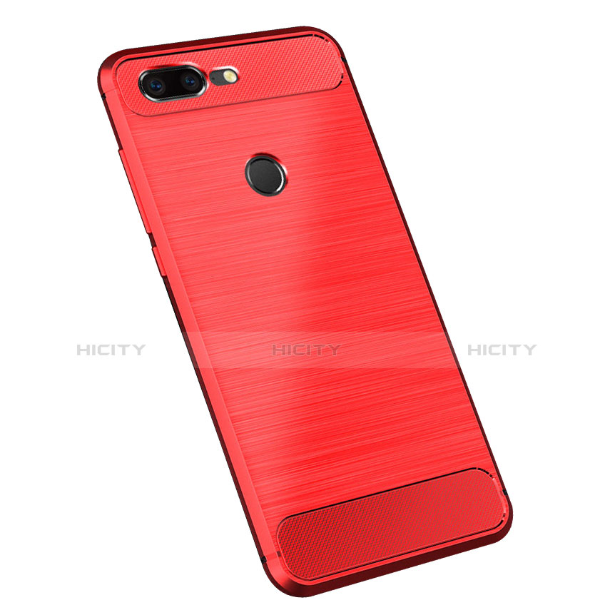 Coque Silicone Housse Etui Gel Serge pour OnePlus 5T A5010 Rouge Plus