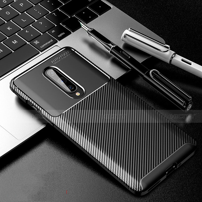 Coque Silicone Housse Etui Gel Serge pour OnePlus 8 Noir Plus