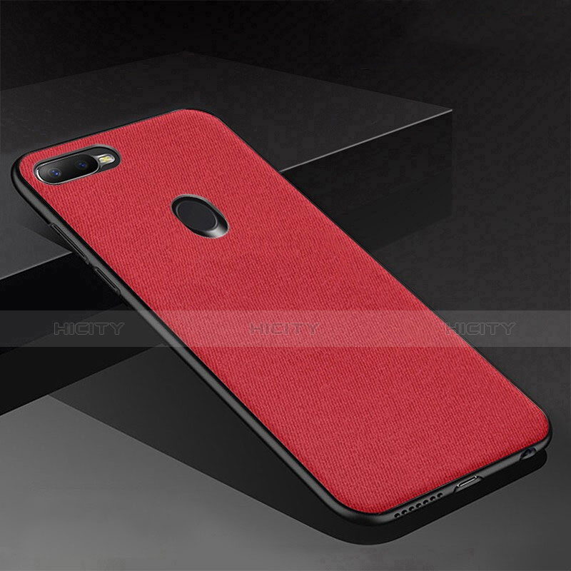 Coque Silicone Housse Etui Gel Serge pour Oppo A7 Rouge Plus