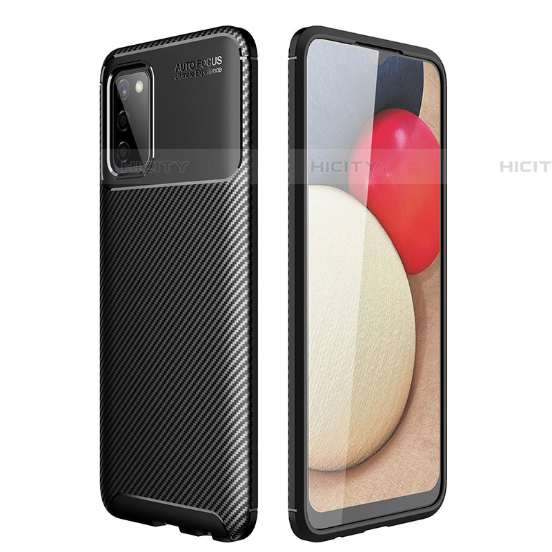 Coque Silicone Housse Etui Gel Serge pour Samsung Galaxy A03s Noir Plus