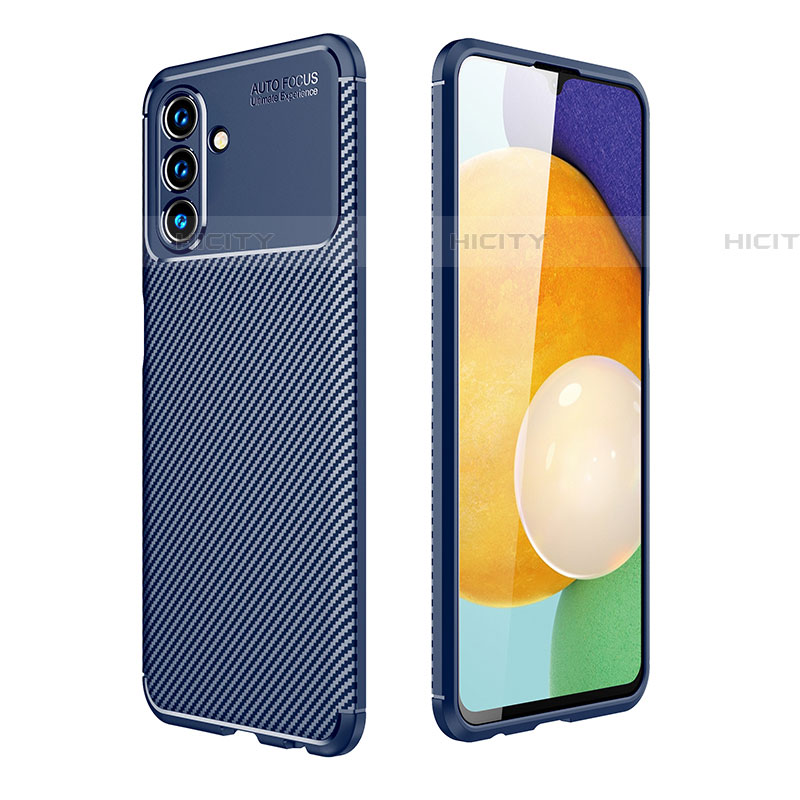 Coque Silicone Housse Etui Gel Serge pour Samsung Galaxy A04s Bleu Plus