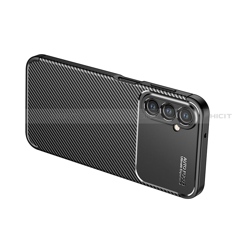 Coque Silicone Housse Etui Gel Serge pour Samsung Galaxy A14 5G Noir Plus