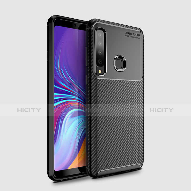 Coque Silicone Housse Etui Gel Serge pour Samsung Galaxy A9s Noir Plus