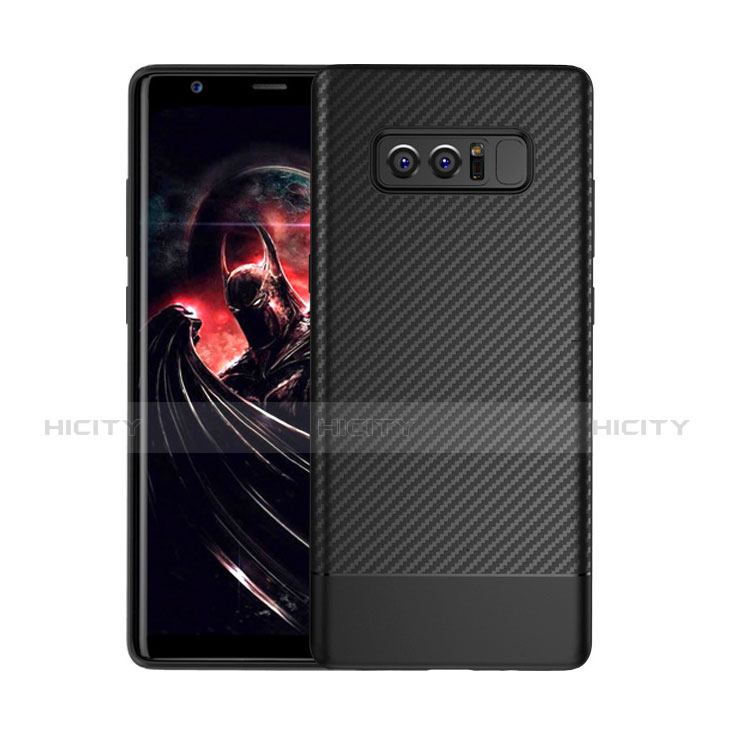 Coque Silicone Housse Etui Gel Serge pour Samsung Galaxy Note 8 Duos N950F Noir Plus