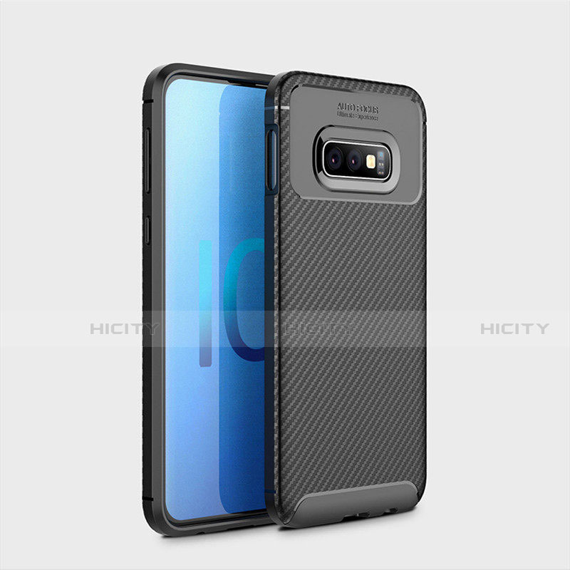 Coque Silicone Housse Etui Gel Serge pour Samsung Galaxy S10e Noir Plus