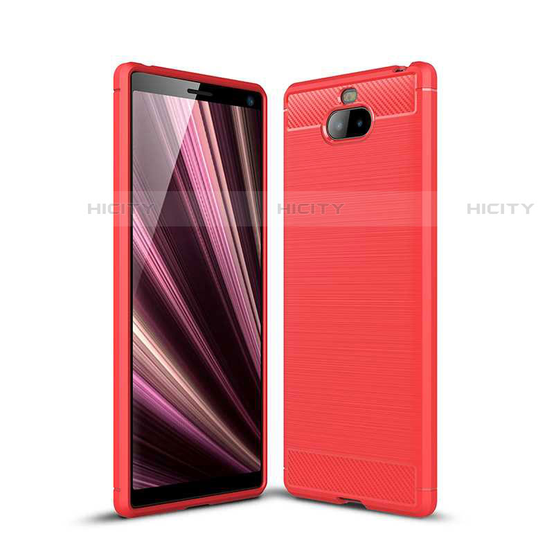 Coque Silicone Housse Etui Gel Serge pour Sony Xperia XA3 Rouge Plus