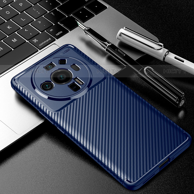 Coque Silicone Housse Etui Gel Serge pour Xiaomi Mi 12S Ultra 5G Bleu Plus