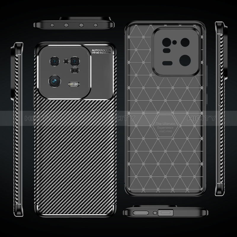 Coque Silicone Housse Etui Gel Serge pour Xiaomi Mi 13 Pro 5G Noir Plus