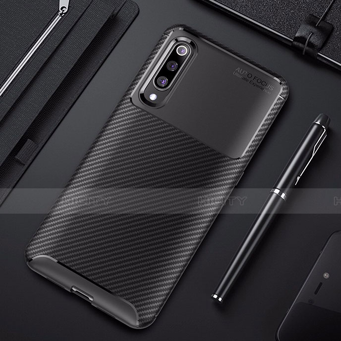 Coque Silicone Housse Etui Gel Serge pour Xiaomi Mi 9 Pro Noir Plus
