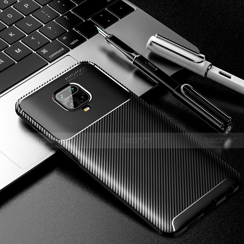Coque Silicone Housse Etui Gel Serge pour Xiaomi Redmi Note 9 Pro Noir Plus