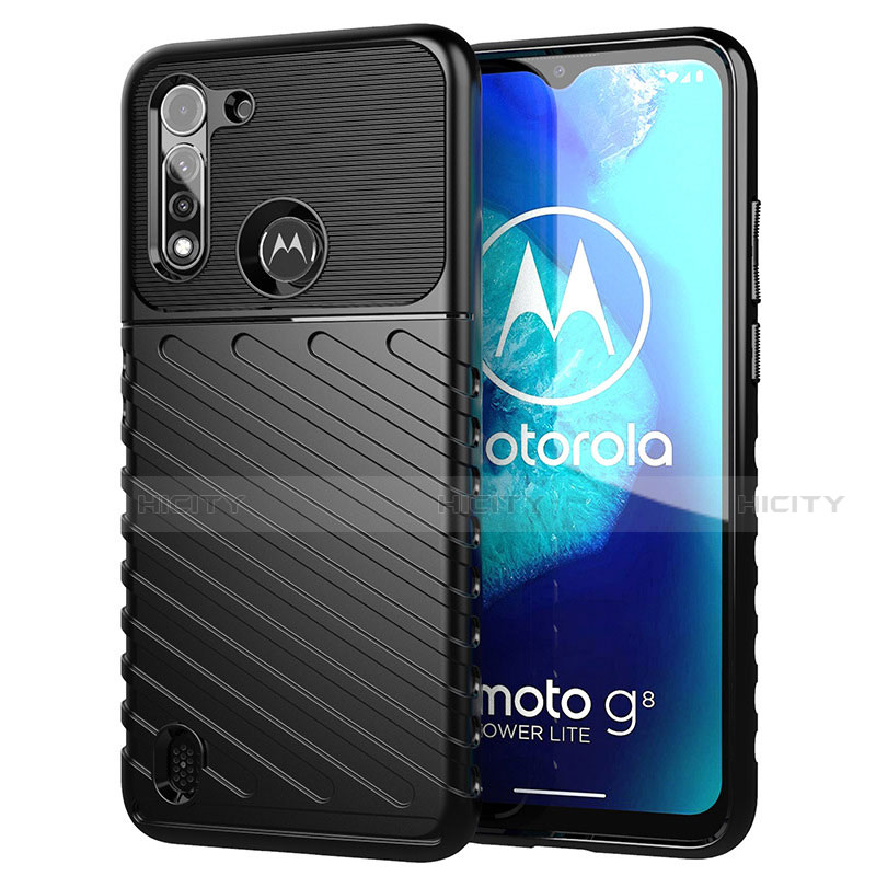 Coque Silicone Housse Etui Gel Serge S01 pour Motorola Moto G8 Power Lite Noir Plus