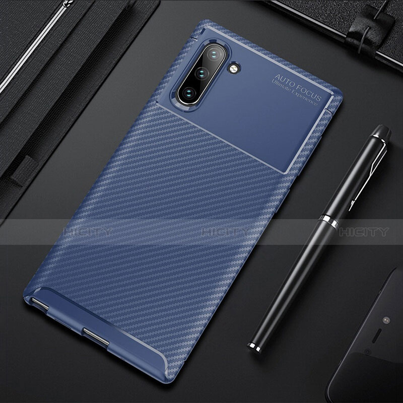 Coque Silicone Housse Etui Gel Serge Y01 pour Samsung Galaxy Note 10 5G Bleu Plus