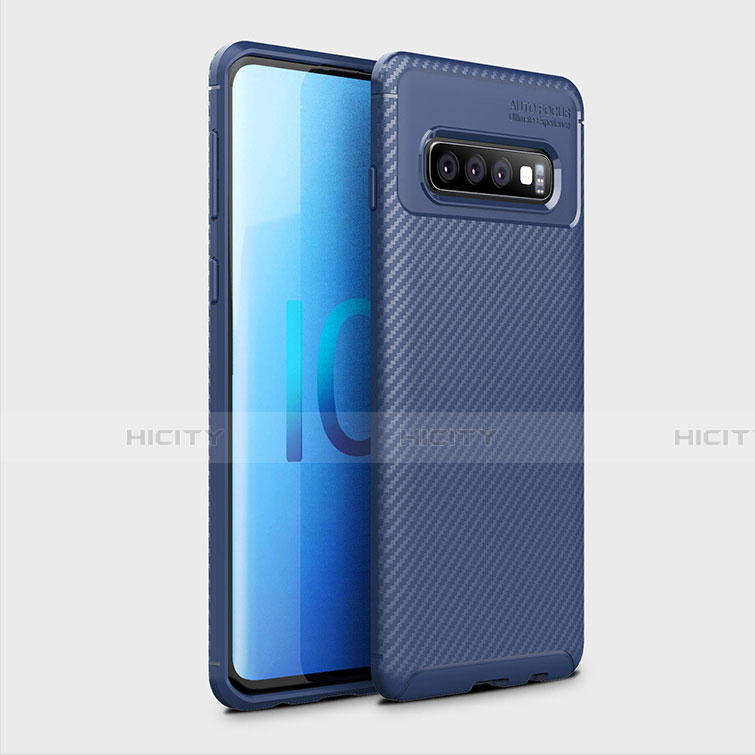 Coque Silicone Housse Etui Gel Serge Y01 pour Samsung Galaxy S10 Bleu Plus