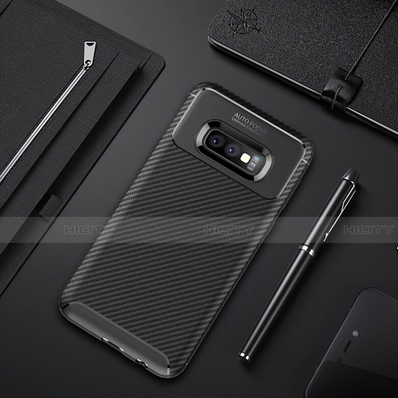 Coque Silicone Housse Etui Gel Serge Y01 pour Samsung Galaxy S10e Noir Plus