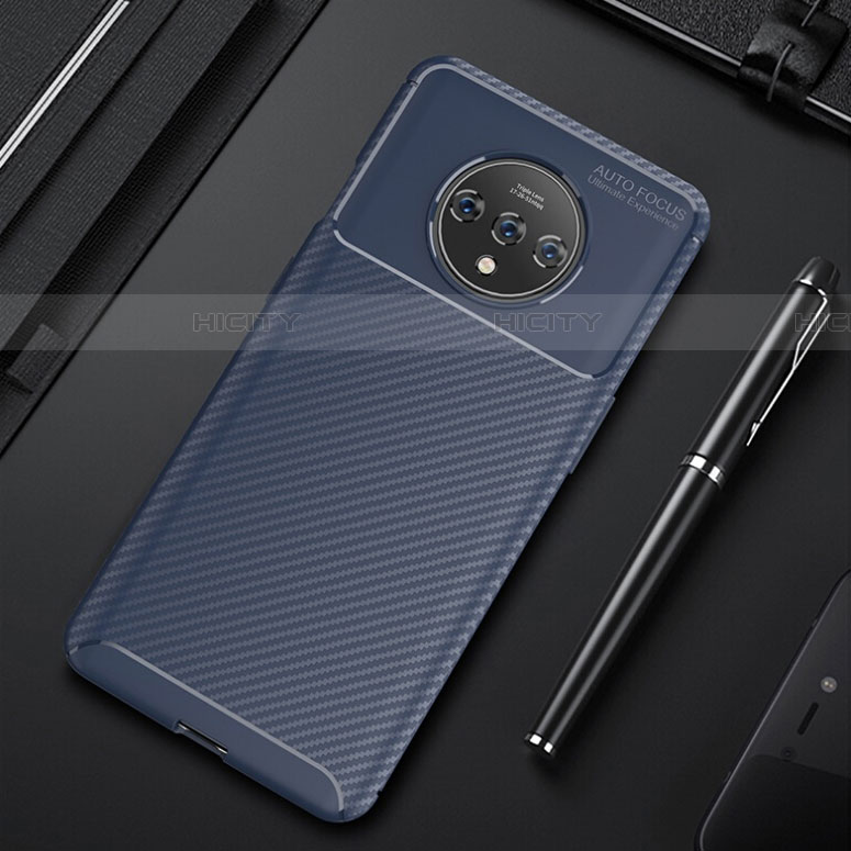Coque Silicone Housse Etui Gel Serge Y02 pour OnePlus 7T Bleu Plus