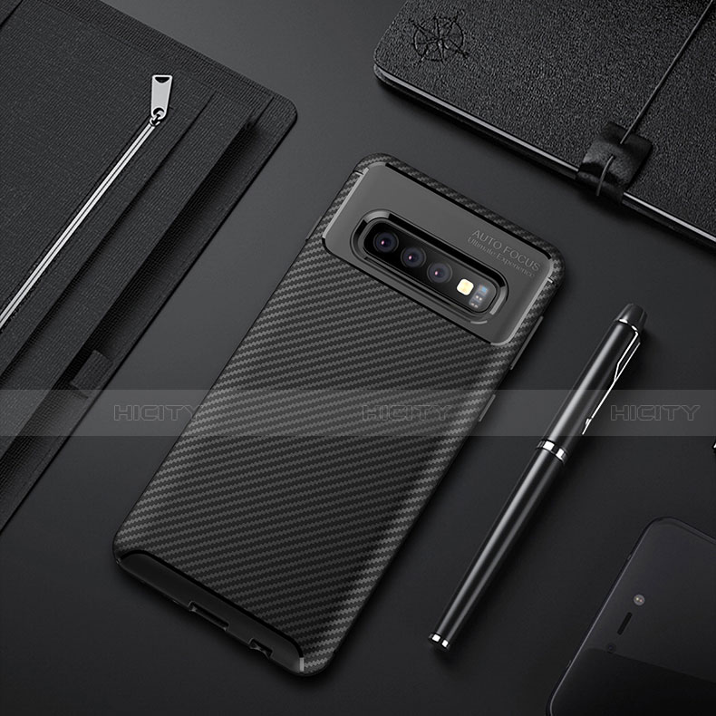 Coque Silicone Housse Etui Gel Serge Y02 pour Samsung Galaxy S10 Noir Plus