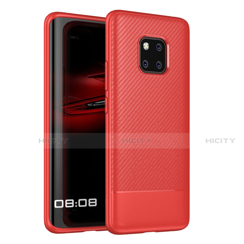 Coque Silicone Housse Etui Gel Serge Z01 pour Huawei Mate 20 Pro Rouge Plus